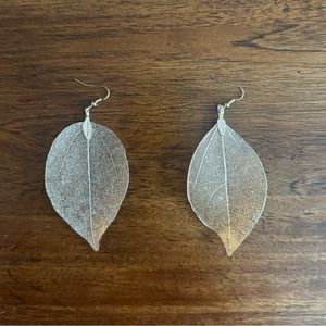 New Delicate Gold Leaf Dangle Earrings